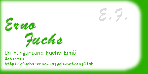 erno fuchs business card